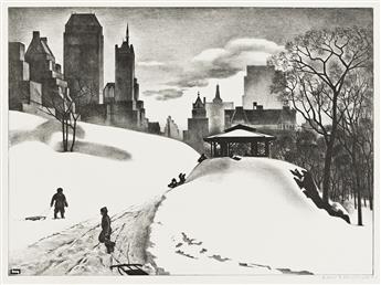 LOUIS LOZOWICK (1892-1973) Winter Fun. 1940.                                                                                                     